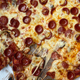 pepperoni pizza in delivery box